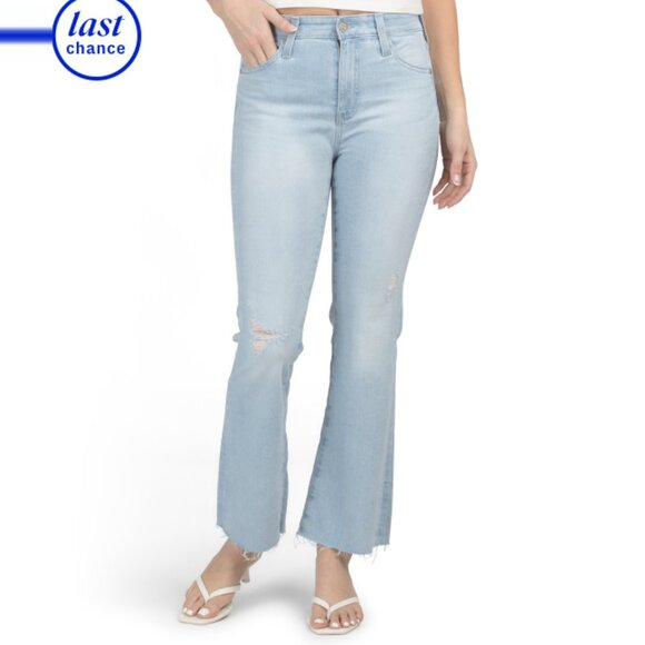 AG Blue Wash Farrah Bootcut Cropped Jeans